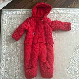 Red winter snowsuit